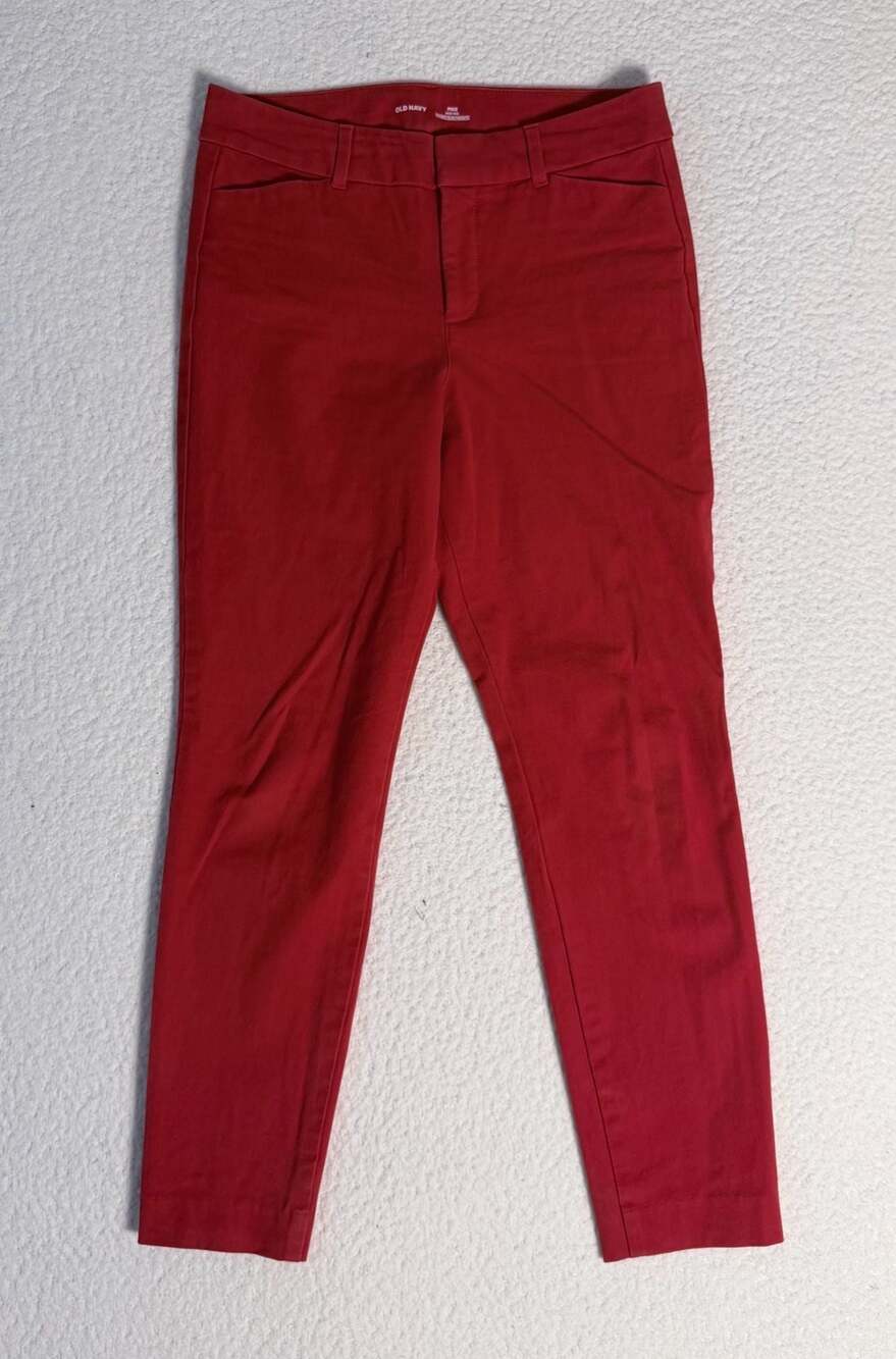 Old Navy Pixie High Rise Secret-Slim Pockets Red Pants